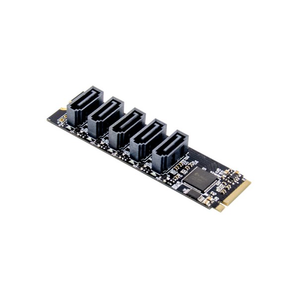 M.2 M-key to 5-port SATA III 6Gbps Expansion Adapter Card