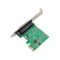 PCIe x1 1-port DB25 Parallel Adapter Card with ASIX AX99100 Chipset