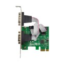 PCIe x1 AX99100 2-port DB9 RS232 Serial Adapter Card with 16950 UART