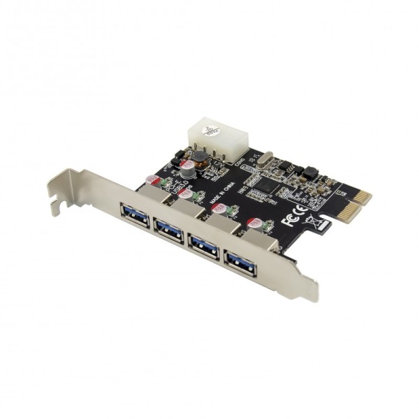 PCIe x1 4-port USB 3.0 Type-A USB Host Card