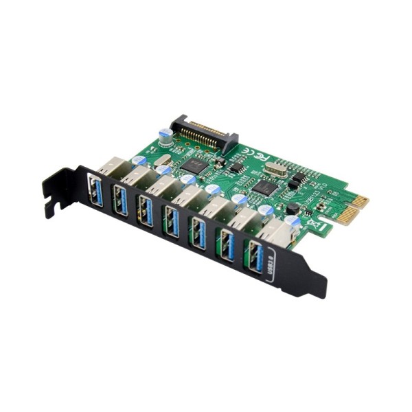 PCIe x1 7-port USB 3.0 Type-A USB Host Card