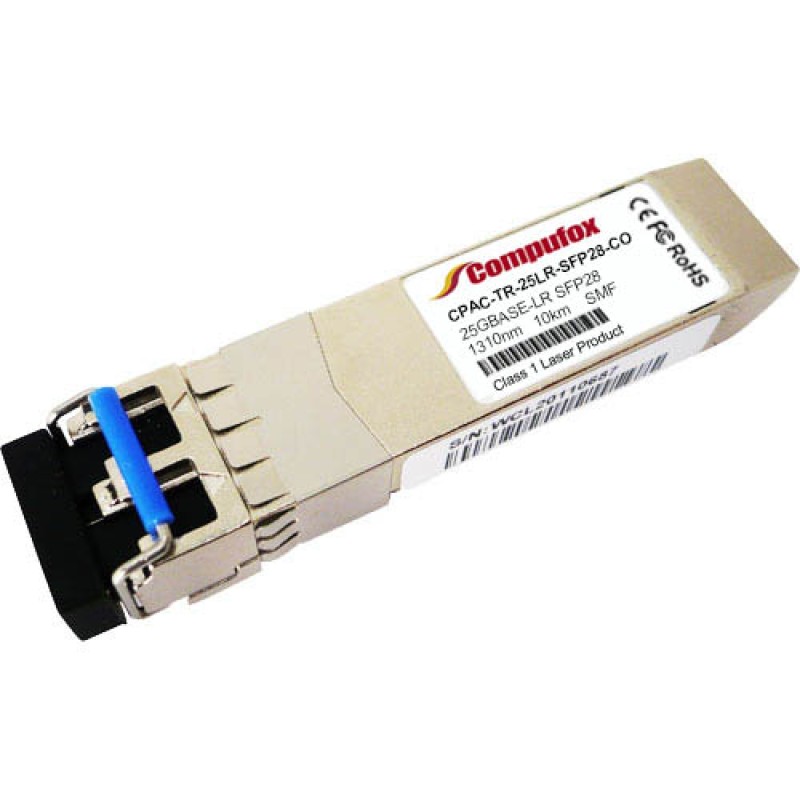 Check Point CPAC-TR-25LR-SFP28 Compatible 25GBASE-LR SFP28 Transceiver (SMF, 1310nm, 10km, LC, DOM)
