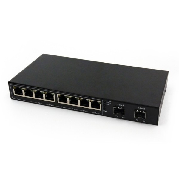 2-port FE SFP & 8-port 10/100Base-T RJ45, Fast Ethernet Switch / SFP Media Converter