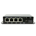 Single Fiber Gigabit Ethernet WDM / BiDi Fiber Media Converter, 1-port Fiber & 4-port RJ45, Tx:1550nm/Rx:1490nm, Singlemode, 80km