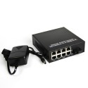 Single Fiber Gigabit Ethernet WDM / BiDi Fiber Media Converter, 1-port Fiber & 8-port RJ45, Tx:1490nm/Rx:1550nm, Singlemode, 80km